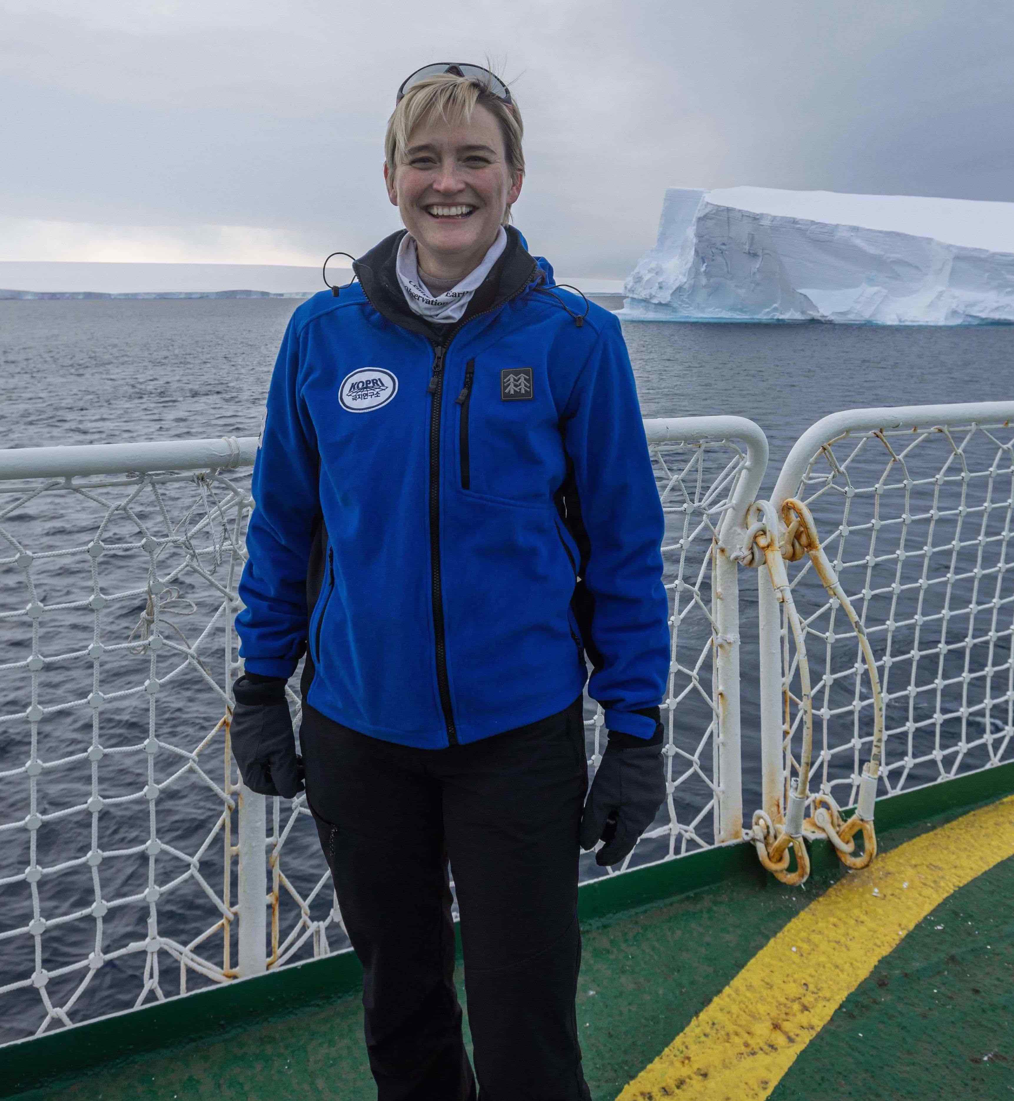 Clare Eayrs in Antarctica