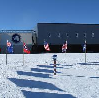 Flags at the South Pole Station