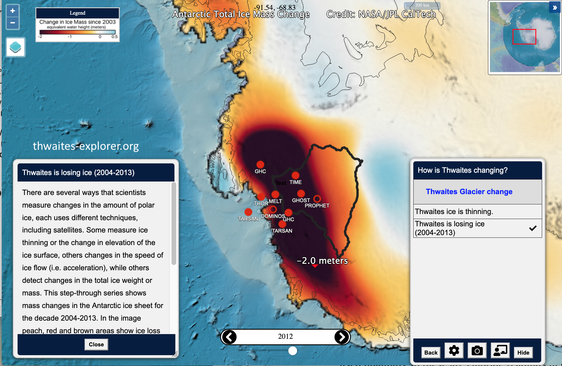 Image of Thwaites-Explorer online tool