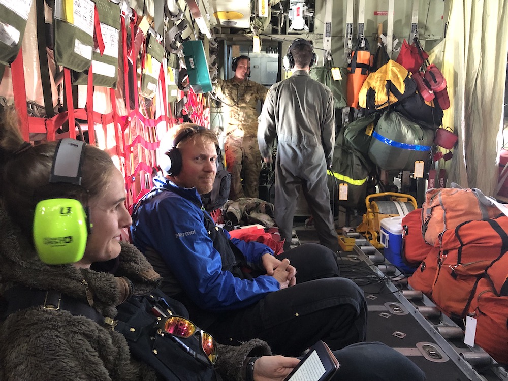 onboard an LC-130 plane heading to WAIS Divide