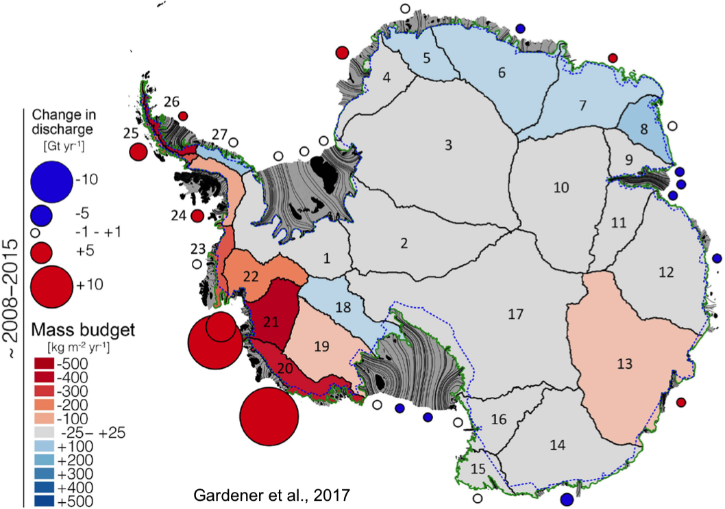 Contribution of Thwaites Glacier ice to sea level rise.