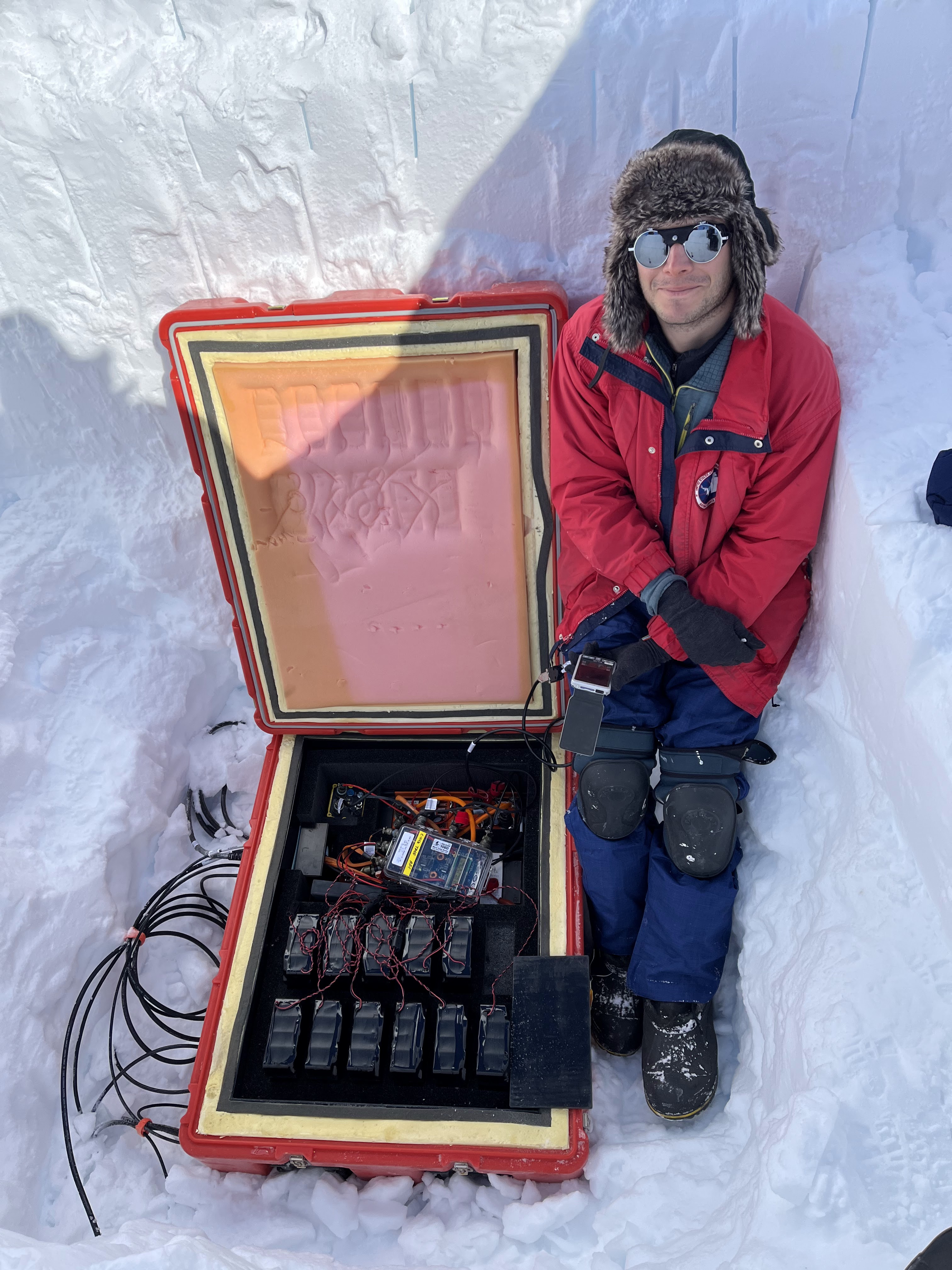 Figure 6a: Danny demobilizing a seismic data logger. 