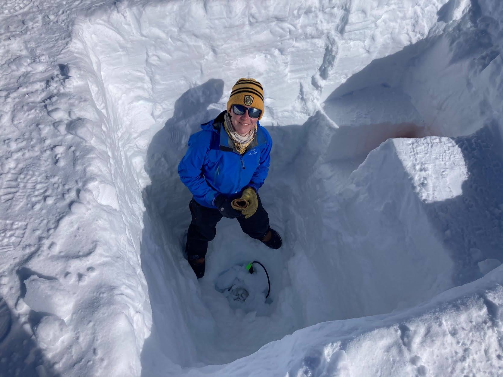 Figure 6b: Marianne retrieving a seismic sensor.