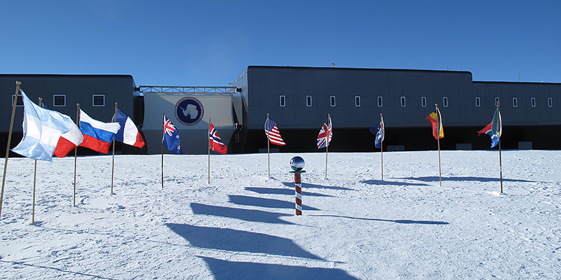 Flags at South Pole Station