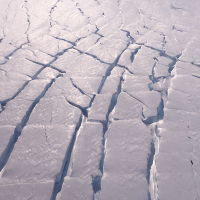 cracks in Thwaites Glacier in 2020