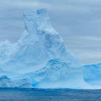 The first iceberg the ship approached up close. Photo credit: Tasha Snow