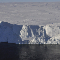 The ice front of Thwaites Glacier, January 2020. Credit: David Vaughan