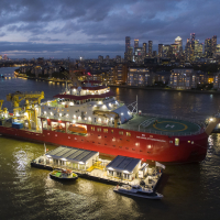 The new research ship Sir David Attenborough in London