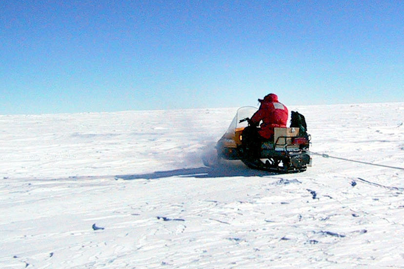 Snowmobile-riding researcher