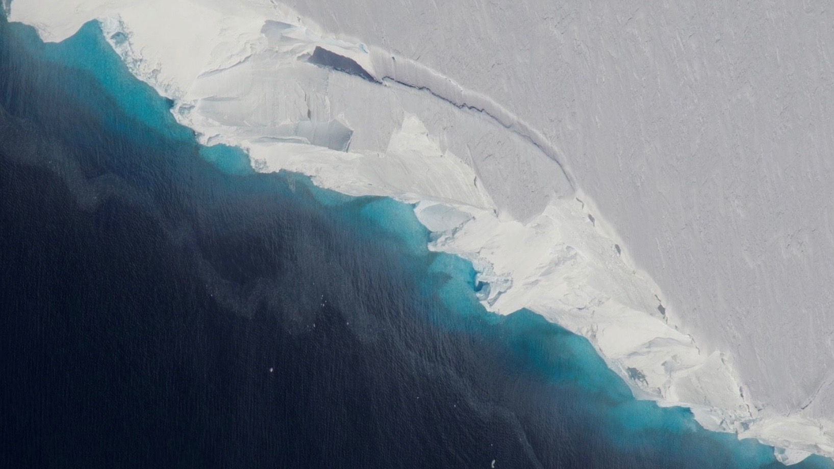 green water and white ice